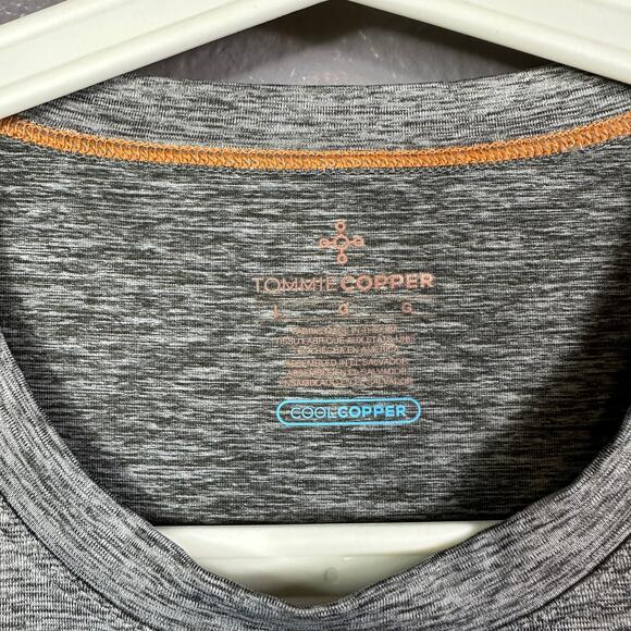 Tommie Copper Men's T-Shirt Sz L Gray Heather Cool Copper Sleeveless Compression - Picture 3 of 4